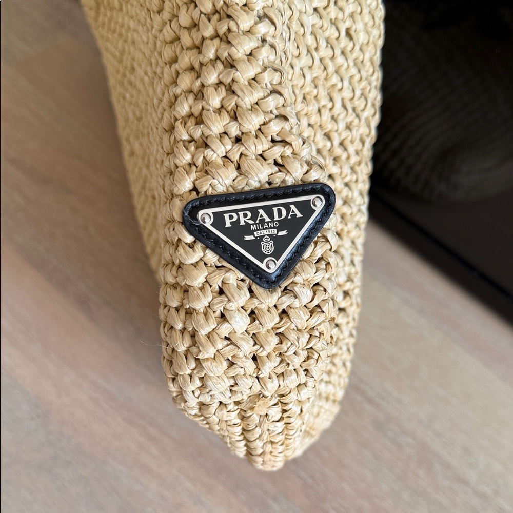 Prada Tan Woven Tote Bag - Picture 3 of 4